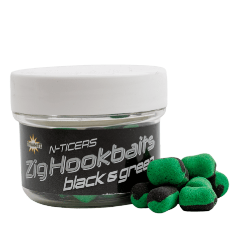 N-Ticers Zig Hookbaits Black & Green 12x6mm