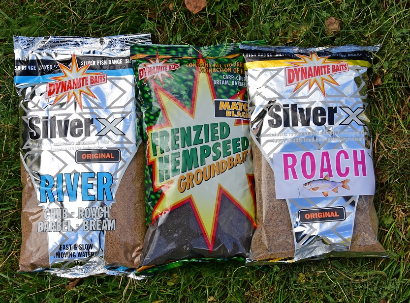 Two of Nick's top river groundbait mix. Silver X and Frenzied Hemp Black