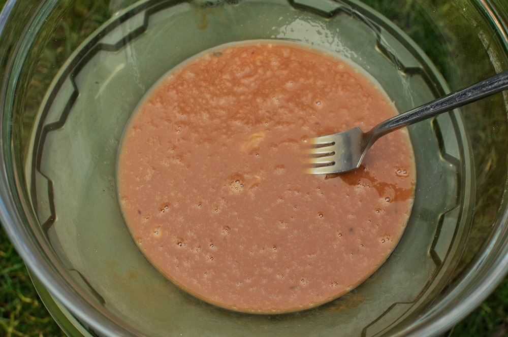 MIXING WITH FORK BASEMIX AND LIQUID