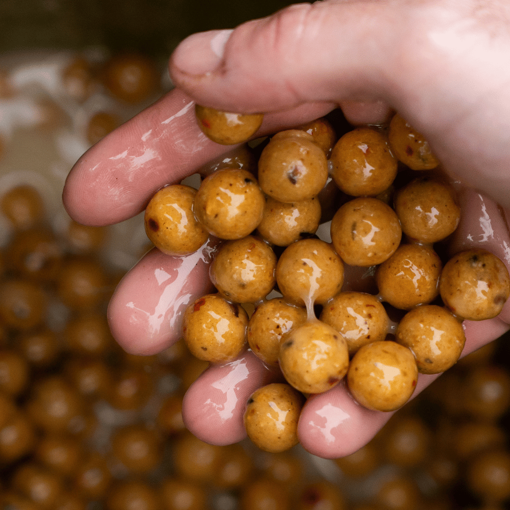 Glugged peppered fruit in hand